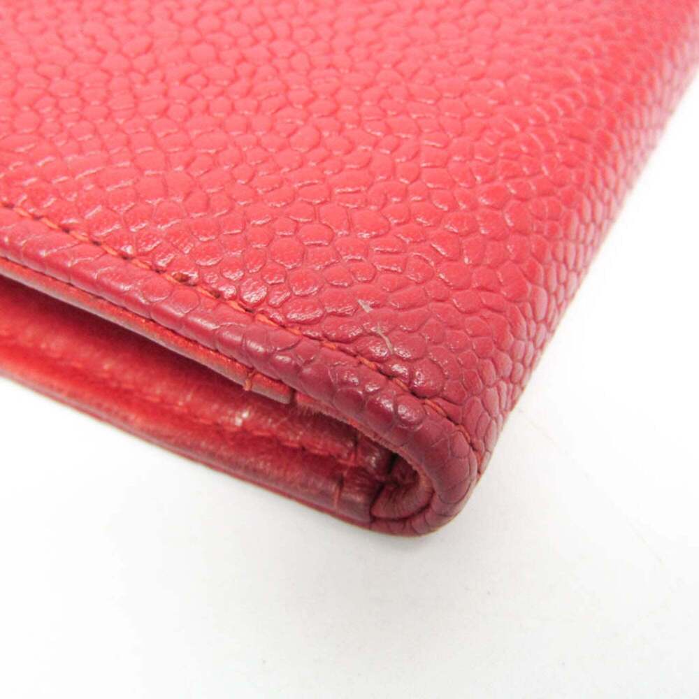 CHANEL Red Lambskin Leather Logo Wallet - Picture 6 of 16